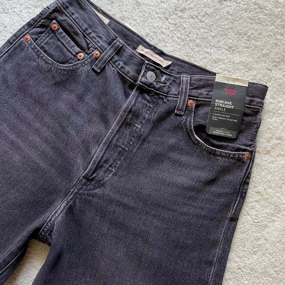 NWT Levi's Premium Ribcage Straight Ankle Women's Jeans Tinted Sky Size 29/27 - Picture 4 of 14